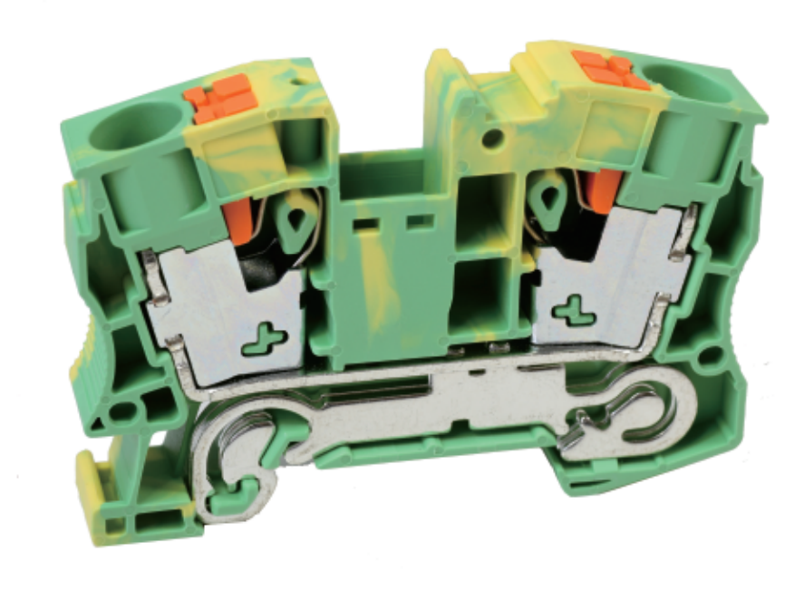 Заземляющая клемма UJ6-16JD - Заземляющая клемма, тип фиксации провода: push-in, номинальное сечение: 16 мм кв., ширина: 12,2 мм, цвет: желто-зеленый, тип монтажа: DIN 35