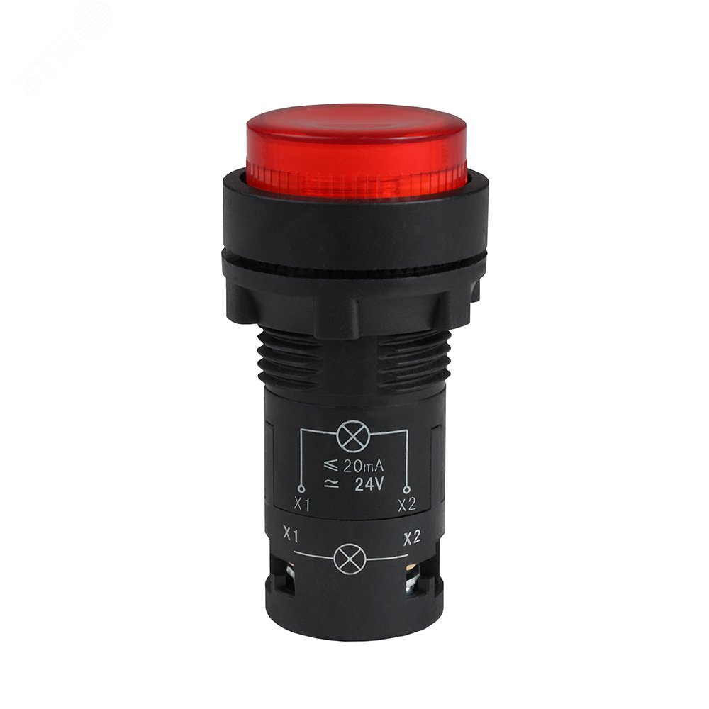 Кнопка с подсветкой OptiSignal Compact D22 C7-PL-B401 красная 1НЗ 24 В AC/DC XB7NW34B2 362086