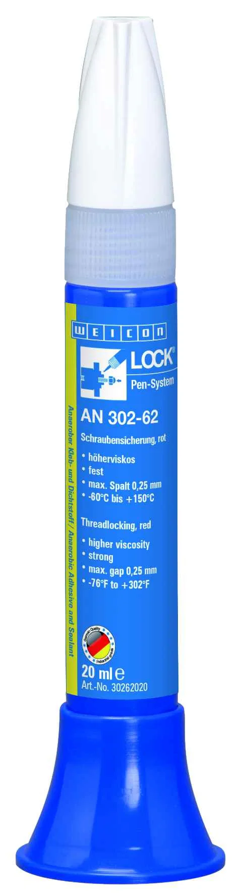 wcn30262020 - 10019899 WEICONLOCK AN 302-62 Фиксатор резьбы (20 мл) высокая сила фиксации, высокая вязкость, макс. зазор 0,
