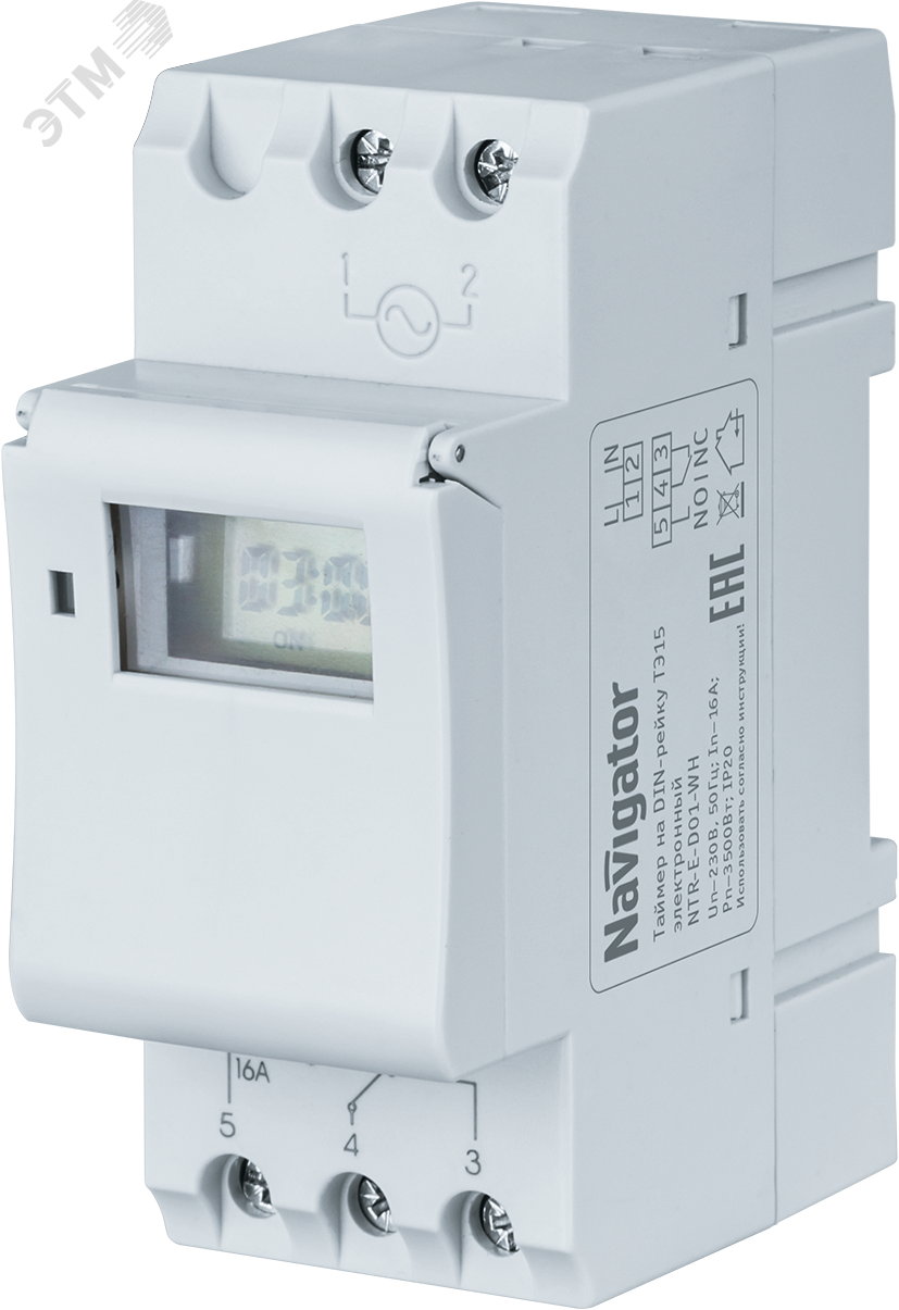 Таймер Navigator 61 559 NTR-E-D01-GR на DIN-рейку электрон. 20977