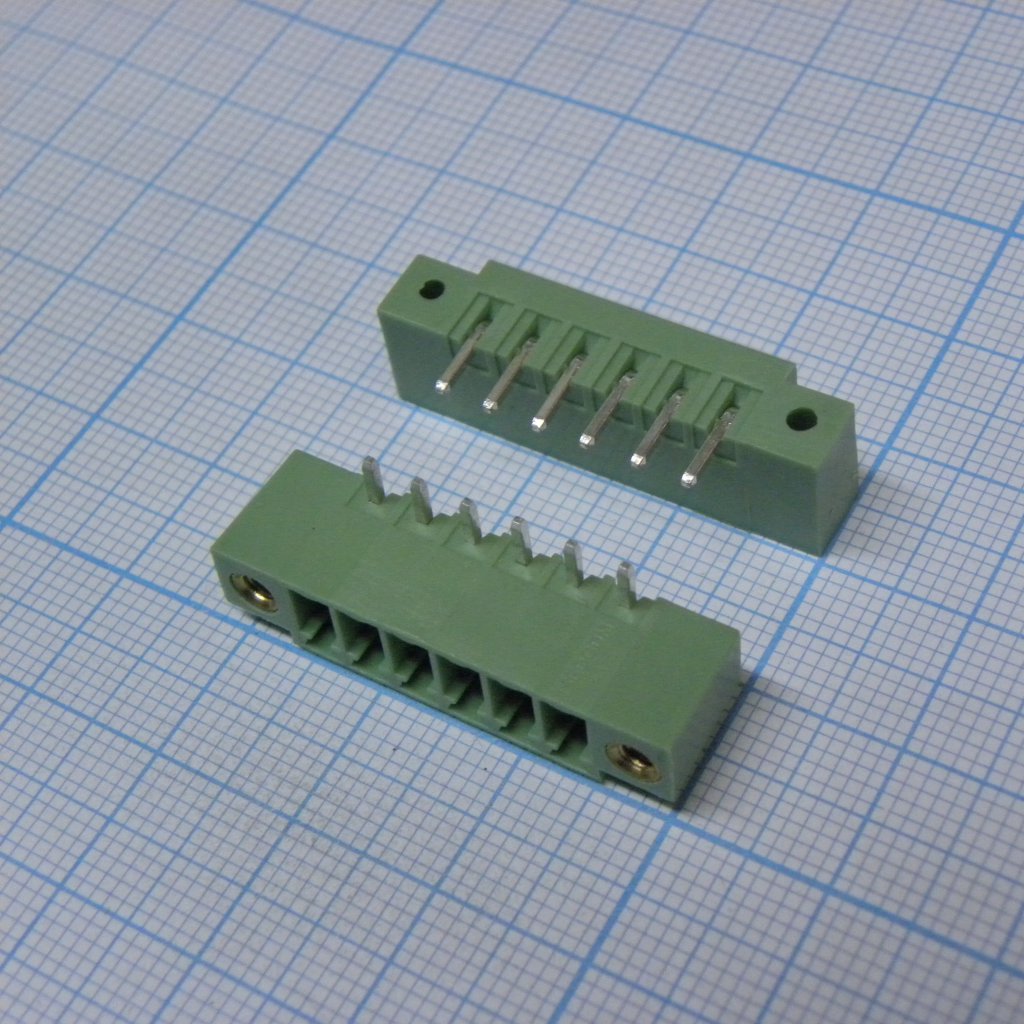 15EDGRM-3.5-06P-14-00A(H) - Разъемный клеммный блок на плату, 6 контактов. Серия 15EDGRM-3.5