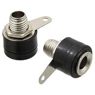 10-0061 AL BLACK - Гнездо 10-0061 AL черный, монтаж на панель