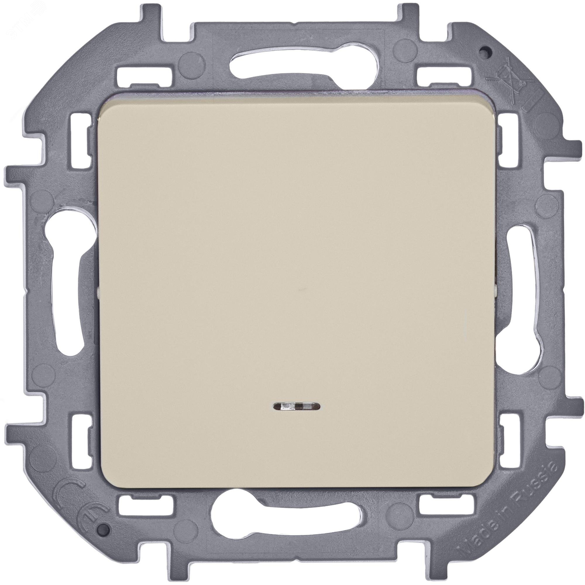Выключатель 1-кл. Inspiria 10А IP20 250В 10AX с подсветкой/индикацией механизм сл. кость Leg 673611