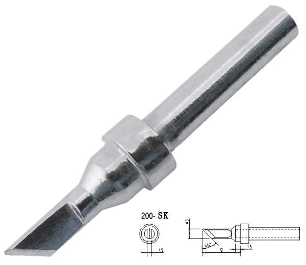 QSS200-T-SK - Жало паяльное, в форме ножа, для станций Quick 203/203H, Quick 204/204H, Quick 376/376D, Quick 712