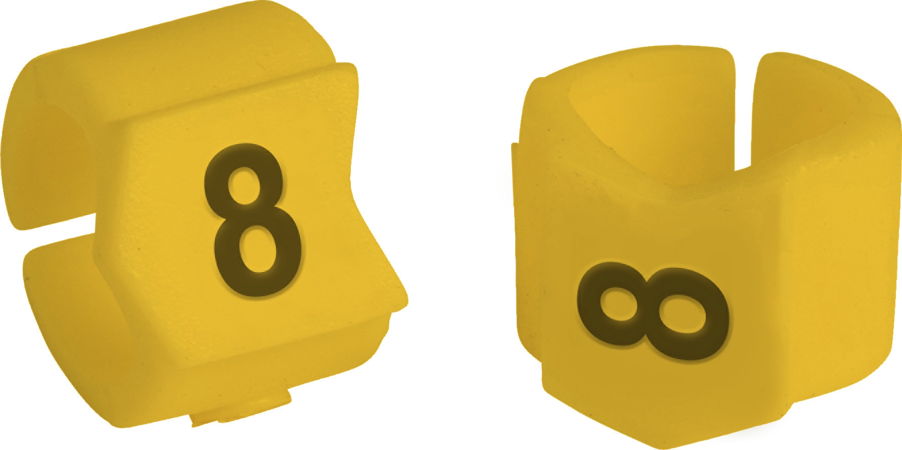 brd333408 - SCNG-23-8 клипсы жёлтые, 50шт/упак, для провода 5,9-8,5мм диаметра, легенда 8