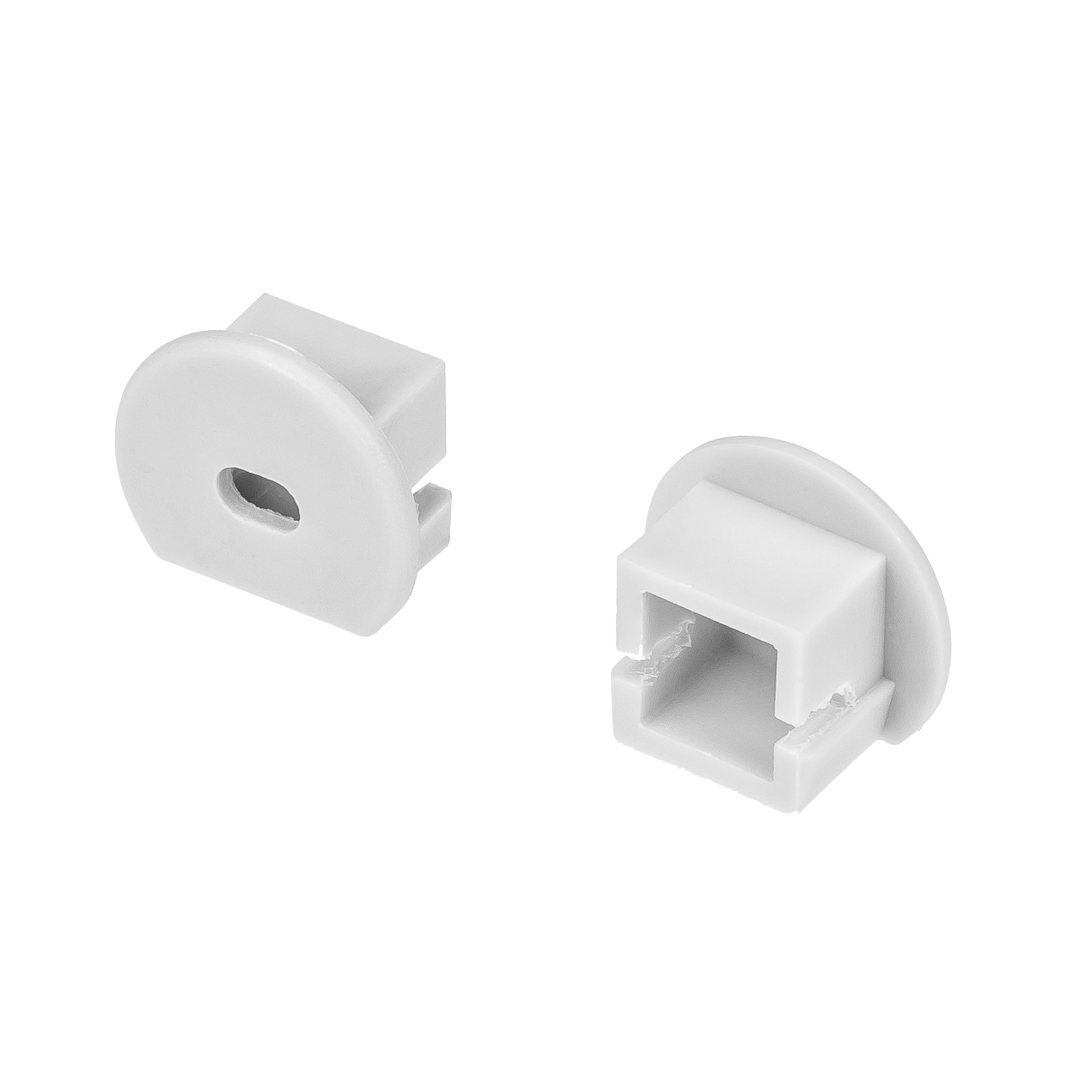 Заглушка для PDS-R-MW с отверстием 017274 - Заглушка с отверстием для профиля PDS-R при установке с микровыключателем. Серый пластик.