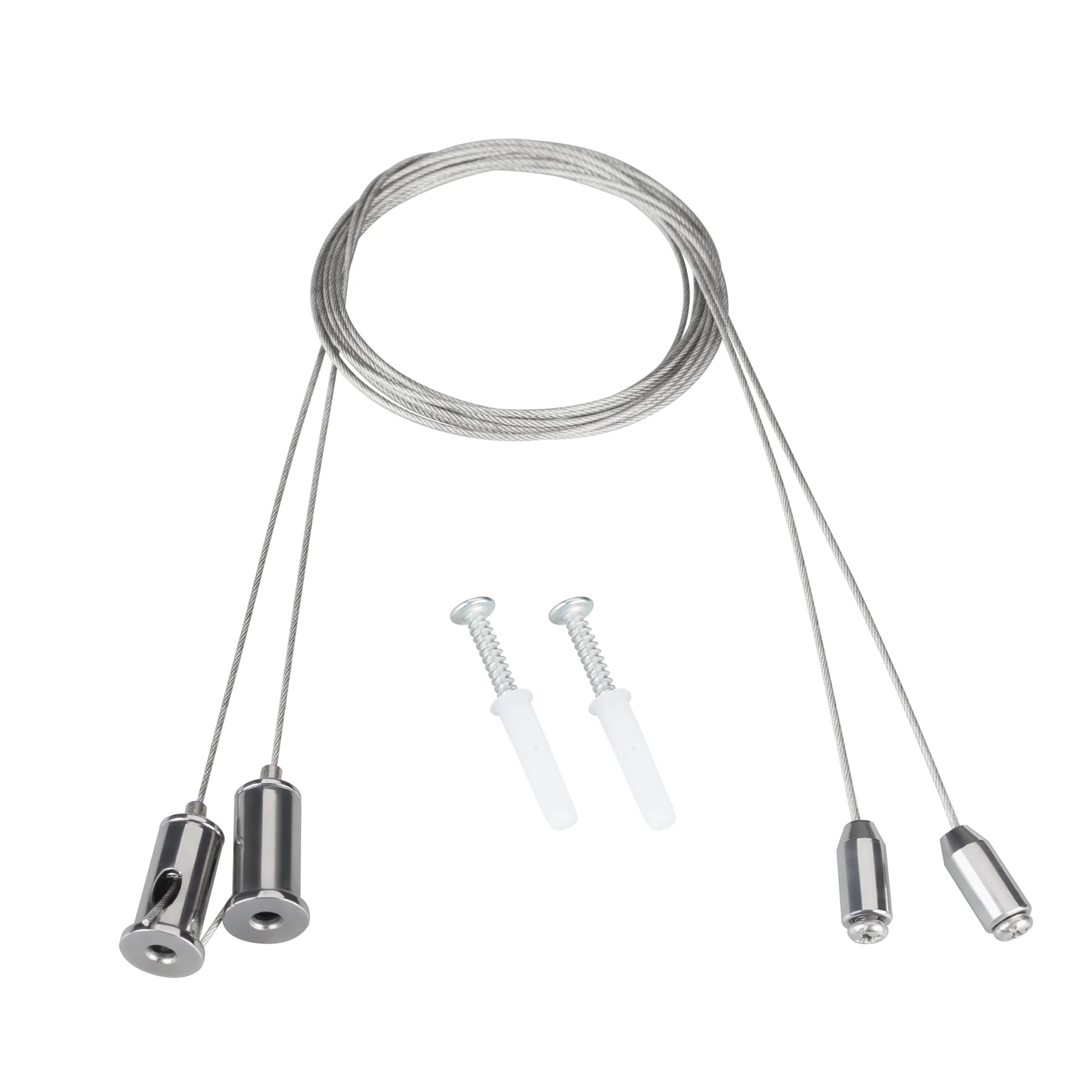 Комплект для крепления EMGM-VECTOR-HANG 045658 - Комплект для подвеса аварийных панелей EMG-VECTOR. В комплекте: трос 1.5м - 2шт, винт с площадкой 9мм - 2шт., дюбель с шурупом - 2 шт