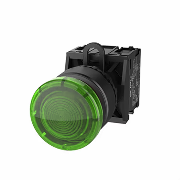 Кнопка грибовидная (зеленая) TS2517-0EM20-S10 - Кнопка грибовидная, без блокировки, LED AC 220V, пластиковое переднее кольцо, с мгновенным нажатием, с контактной группой 1NO, диаметр головки кнопки 30 мм, диаметр посадочного отверстия: 22 мм, цвет: зелены
