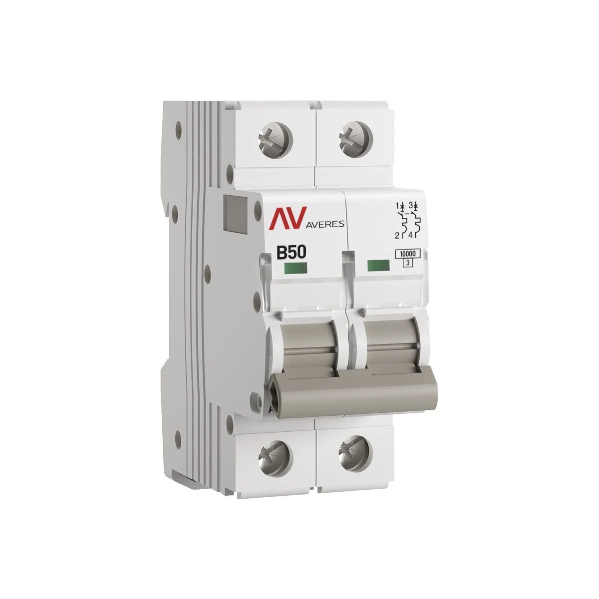 mcb10-2-50B-av Выключатель автоматический AV-10 2P 50A (B) 10kA EKF AVERES(кр.1шт)