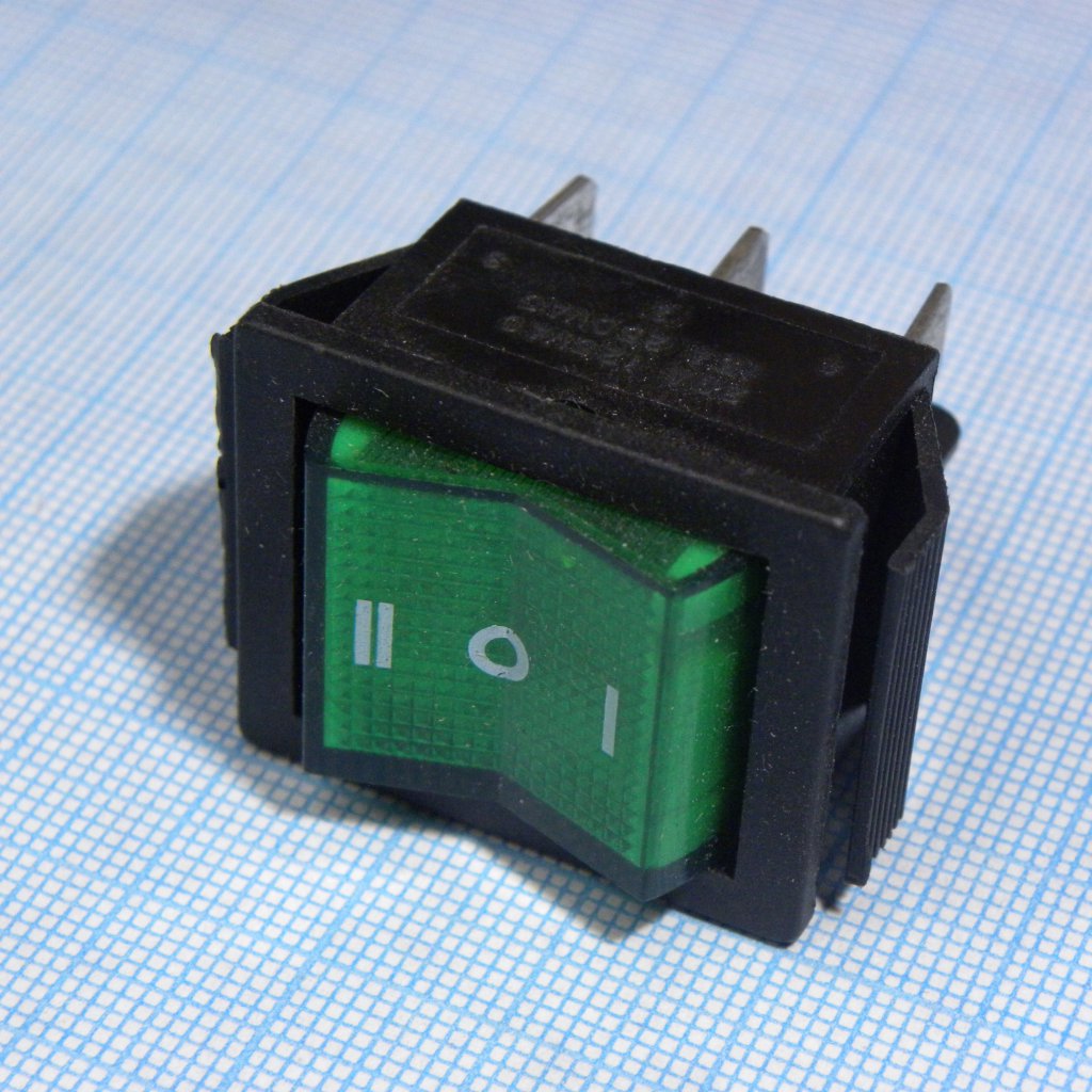 SWR 203-1B6 Ч/З IRS - Переключатель клавишный с подсветкой