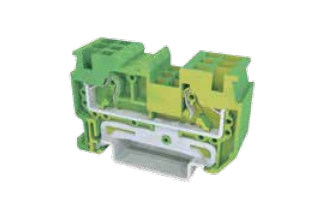 Заземляющая клемма JUT14-6PE - Заземляющая клемма, тип фиксации провода: пружинный, номинальное сечение: 6 мм кв., 800V, ширина: 8,2 мм, цвет: желто-зеленый, тип монтажа: DIN35