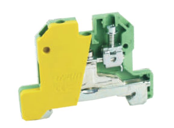 Заземляющая клемма USK-10JD - Заземляющая клемма, тип фиксации провода: винтовой, номинальное сечение: 10 мм кв., ширина: 8 мм, цвет: желто-зеленый, тип монтажа: DIN 35