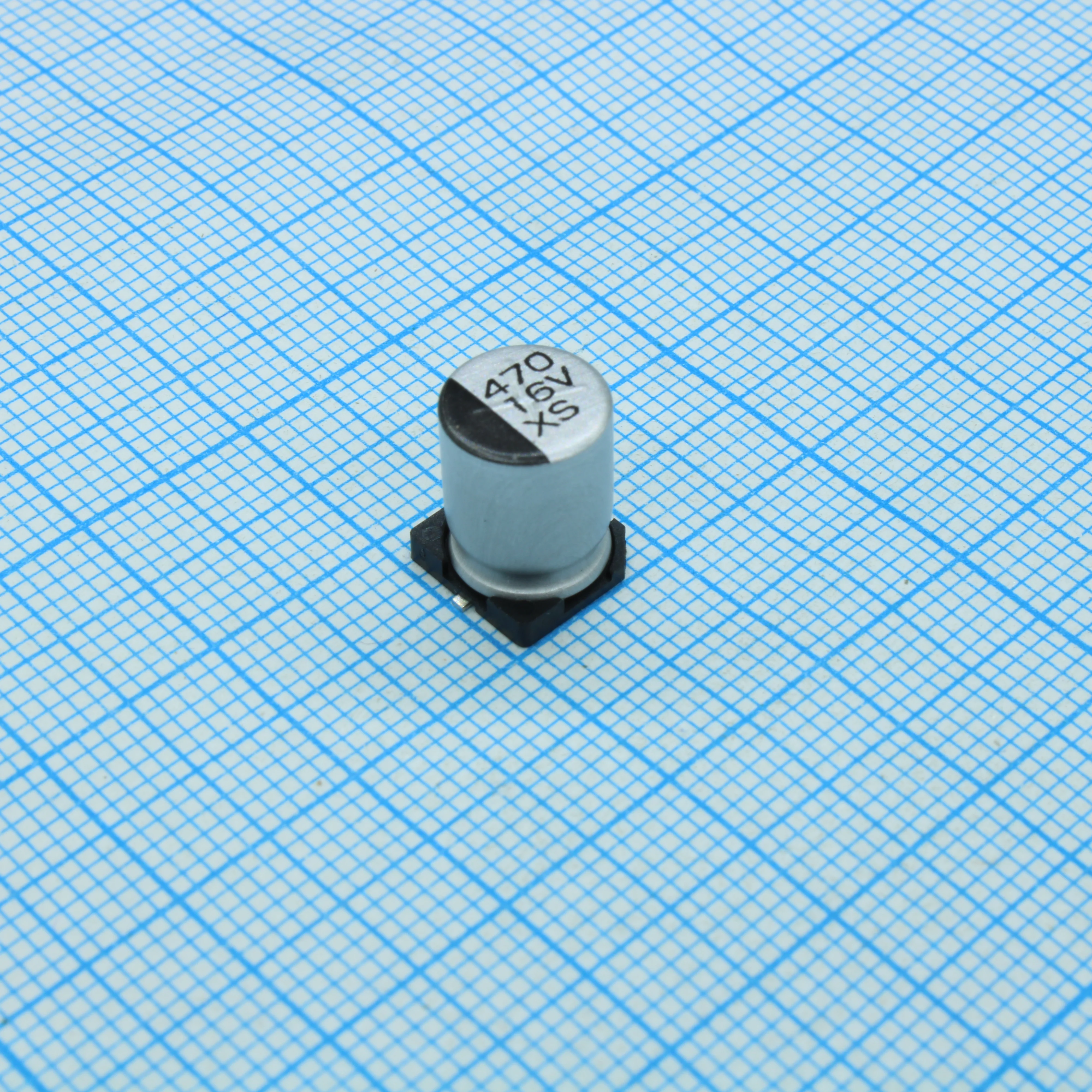 TS13C01C471MJT000R - Конденсатор алюминиевый электролитический SMD 470мкФ 16В ±20% (8 X 10.5мм) 270мА 2000час 85°С лента на катушке