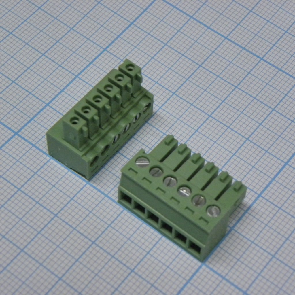 15EDGK-3.5-06P-14-00A(H) - Разъемный клеммный блок, 6 контактов. Серия 15EDGK-3.5