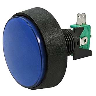 GMSI-1B-C NO(NC)+NC(NO) BLUE - Кнопка круглая с LED подсветкой, цвет синий, диаметр 60.5мм, посадочное отверстие 23.5мм, 5А/250В