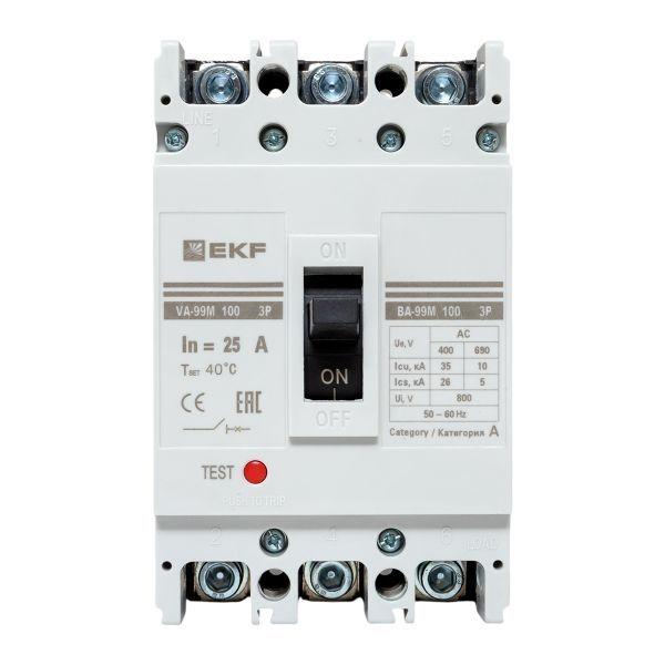 Выключатель автоматический 3п 100/25А 35кА ВА-99М PROxima mccb99-100-25m