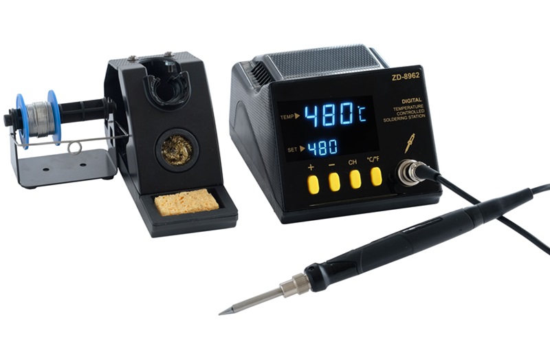 ZD-8962 ESD - Паяльная станция 70 Вт с керамическим нагревателем паяльник 20В/70Вт. 160-480°С, жала N12 (T12)