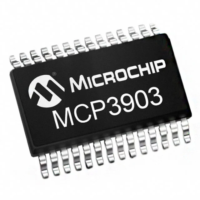 MCP3903-E/SS - Аналоговый входной интерфейс 24-бит 64кБ/сек 28SSOP