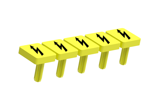 Маркировка "Безопасность" WS-TP4-5 - Маркировка, знак "Молния" для клемм TP4..., 5 штук, цвет желтый