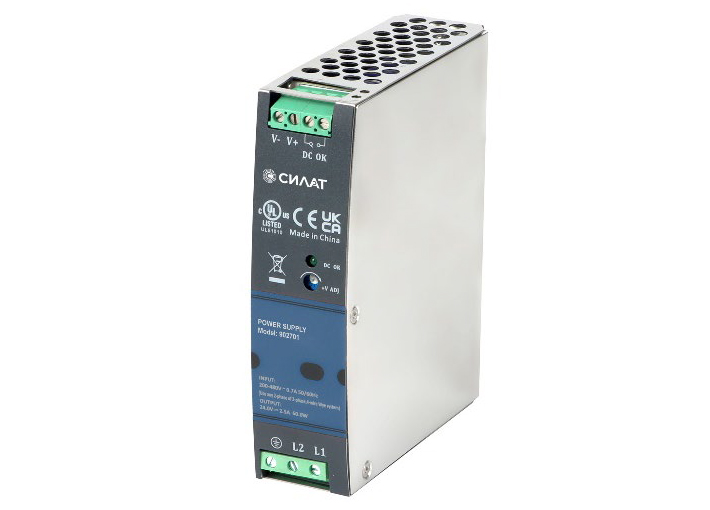 Источник питания 12 V DC/5 A, 902703 - Источник питания, одно/двух -фазный, 12VDC / 5A, 60W, диапазон входн. напр.: 180 - 550VAC / 254 - 780VDC, габариты (мм): 114,5х125х32, монтаж: на DIN рейку
