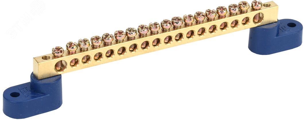 Шина N "ноль" на двух угловых изол ШНИ-6х9-18-У2-С YNN10-69-18C2-K07