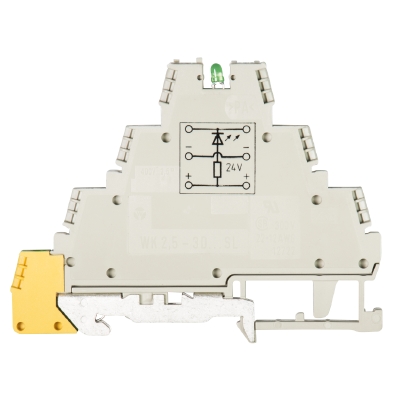 Клемма сенсорн. WK 2,5-3 D SL-NGN - Мультифунциональная клемма, тип фиксации провода: винтовой, номинальное сечение: 2,5 мм кв., 24A, 400V, ширина: 5 мм, цвет: серый, тип монтажа: DIN 35