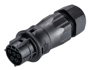 Разъем RST20I5C B1 ZR3    SW - Розеточный разъем на кабель диам. 13-18 мм, IP68(69k), 5 полюсов, обжимная фиксация провода, номинальные характеристики: 250/400V, 20A цвет: черный, серия RST Classic
