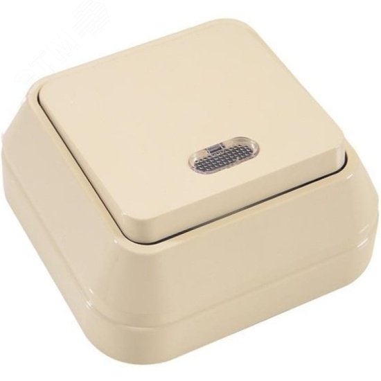 Выключатель 1-кл. ОП 10А IP20 с подсветкой крем. 45221