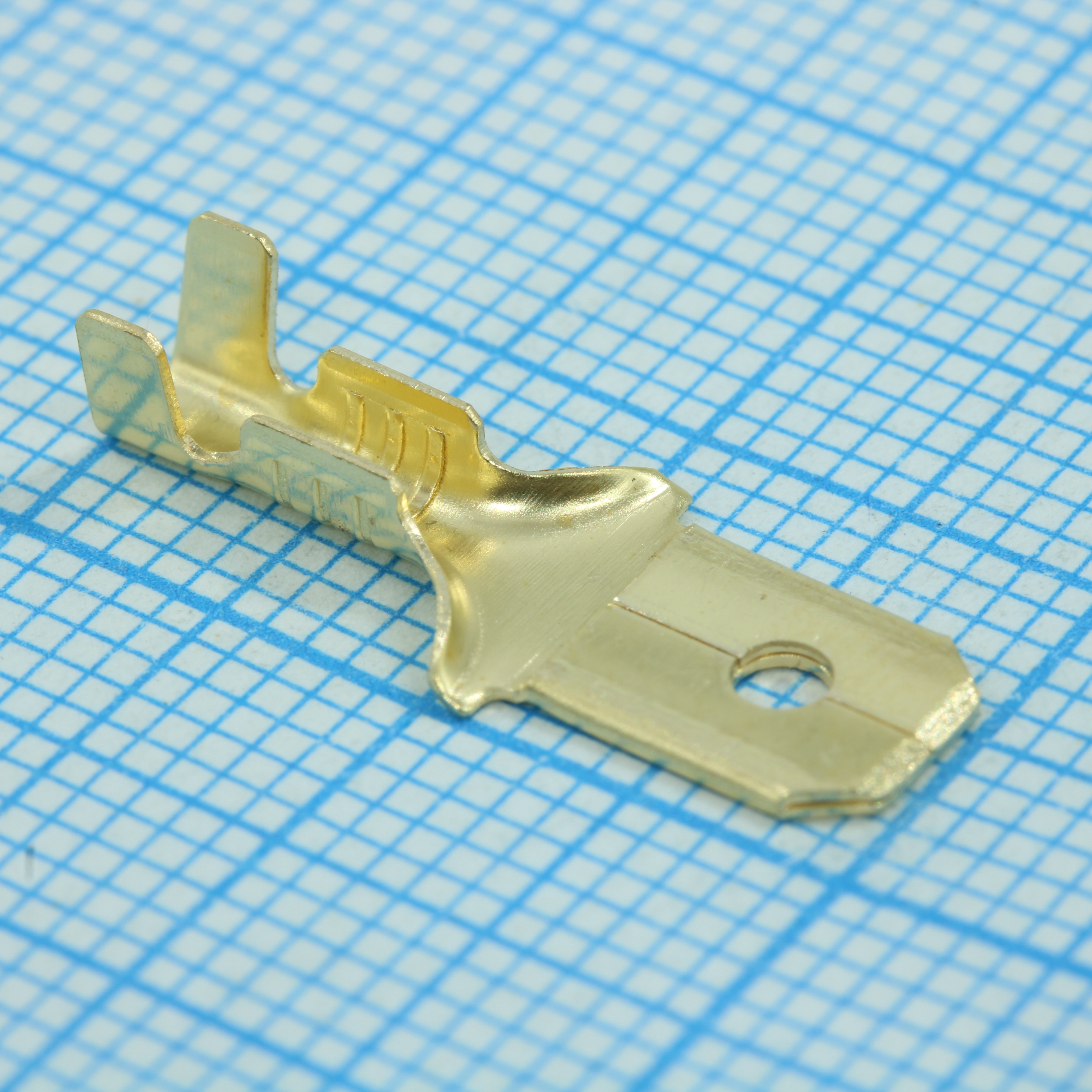 РП-П 2,5-(6,3) - Разъем плоский под двойной обжим, неизолированный (папа) сечение 0.75-2.5 мм2