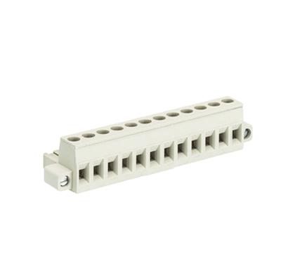 Розетка Wiecon 8213 B /12 F - Розеточный разъем, угловой, на кабель, с монтажными фланцами, шаг 5,08 мм, 12 полюсов, номинальное сечение: 2,5 мм кв., винтовая фиксация провода, 400V, 12А, с маркировкой, цвет: серый, серия 8213 F