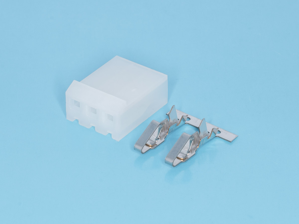 PHU-3 - Разъем питания 3 контакта, гнездо на кабель, шаг 3,96мм