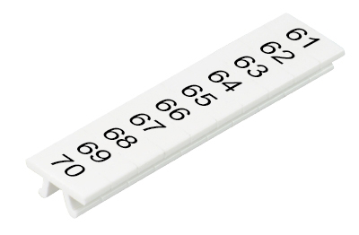 Шильдик M1.008.0104.1 - Маркировка для клемм WKF 1.5, центральная, белая, нанесенные знаки: 61-70