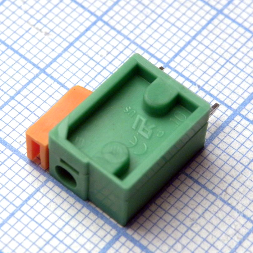 DG142V-5.08-01P-14-00A(H) - Нажимной безвинтовой клеммный блок 1 контакт. Зажим типа торцевой контакт. Серия DG142V-5.08