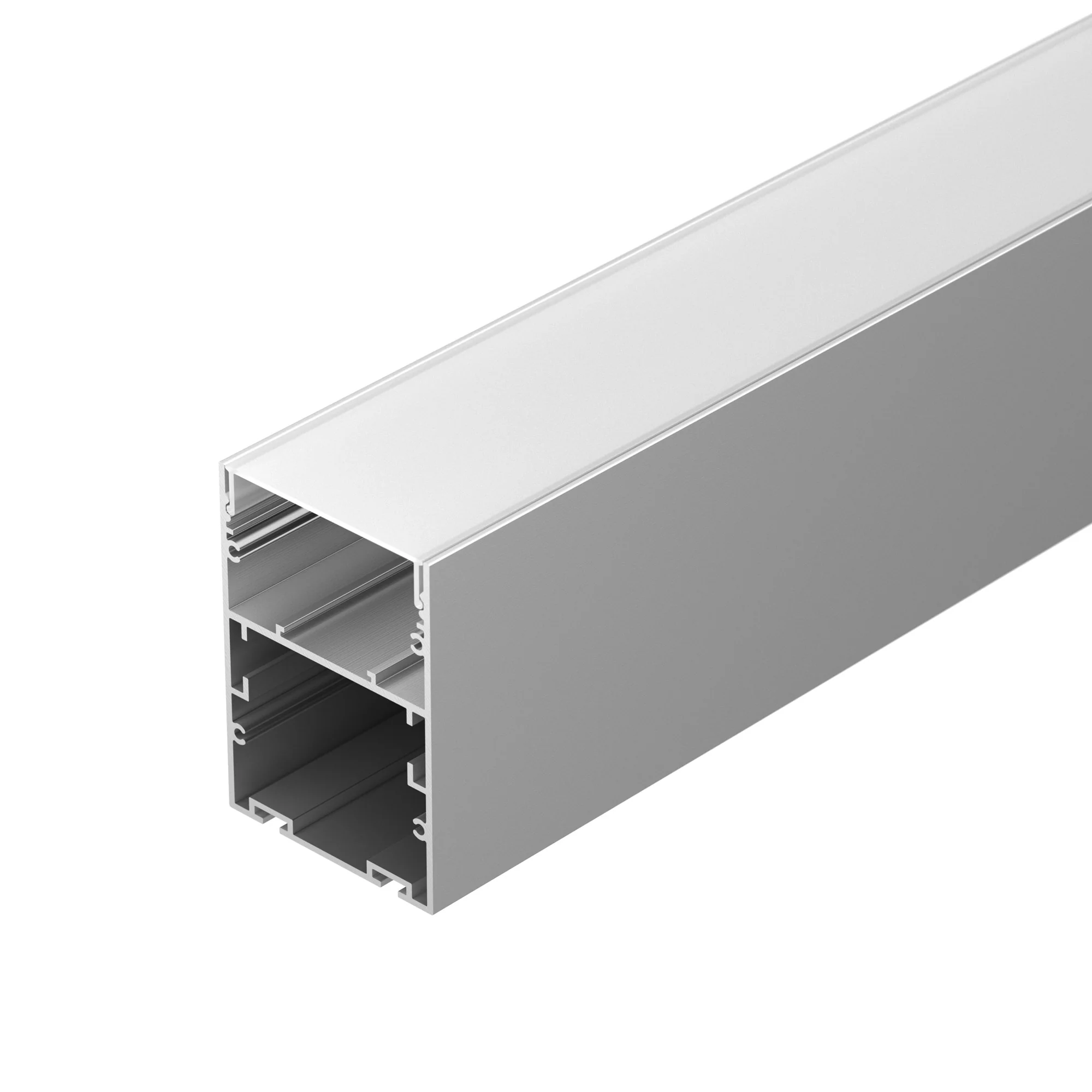 Профиль ARH-LINE-6085-3000 ANOD 033818 - Подвесной профиль с отсеком для блока питания (до 46х44 мм). Анодированный алюминий. Фиксация экрана на 2-х уровнях. Экран, заглушки и подвес отдельно. Размеры 60х85х3000 мм. Цена за 1м.
