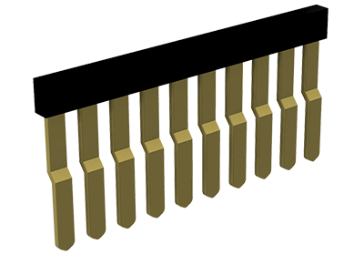 Соед. мостик IVK WK 4/DEU-10 - Соединительный мостик, для установки в зажимную клетку нижнего уровня, изолированный, 10 полюсов, для клемм: WK 4/D, цвет: желтый