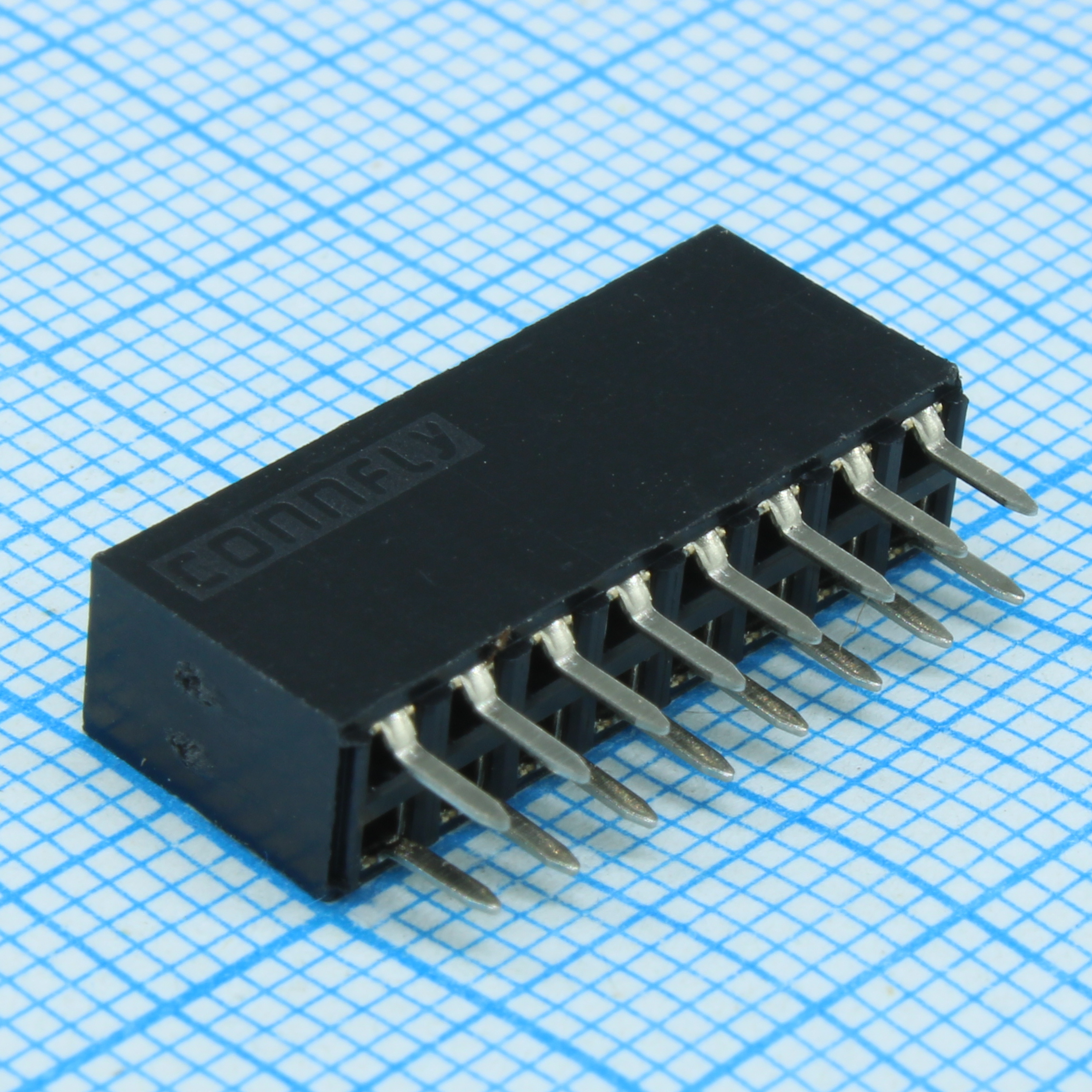 DS1023-01-2X8SF11 - Гнездо на плату 2x8 конт., шаг 2.54мм, высота 8.5мм, позолоч