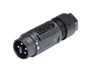 Разъем RST16I5 S S1 ZT6 SW - Вилочный разъем на кабель диам. 7,1-13 мм, IP68(69k), 5 полюсов, цвет: черный, номинальные характеристики: 250/400V+PE 16A, серия gesis RST MINI