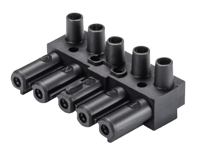 Контактная группа GST18i5S B1 SW - Розеточная контактная вставка, 5 полюсов, винтовая фиксация, номинальное напряжение: 250/400V, номинальный ток: 20A, цвет: черный, серия gesis GST18i5