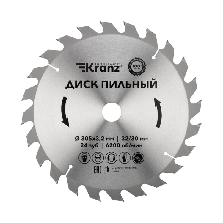 Диск пильный 305 мм х 24 зуб х 32/30 мм KRANZ KR-92-0134