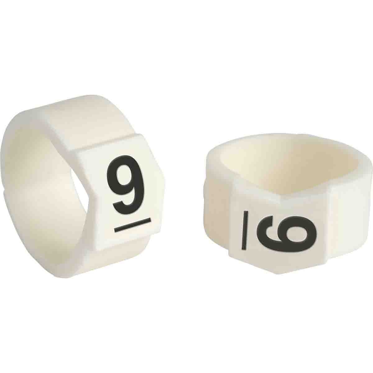 brd133709 - SCN-61-9 клипсы белые, 50шт/упак, для провода 15,1-19,0мм диаметра, легенда 9