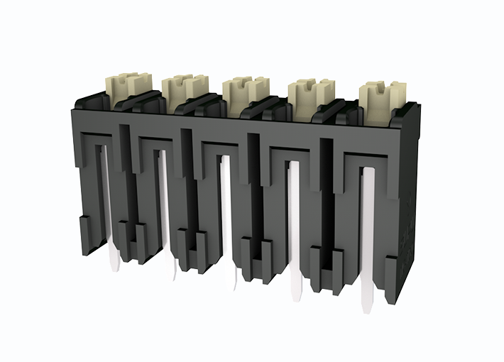 Розеточный разъем на плату MC-TI5.0V02P-BK-0001 - Клемма, вертикальный подвод кабеля, на плату, шаг: 5.0 мм, 2 полюса, фиксация провода Push-In, исполнение: стандартное, 320V, 17,5A, цвет: черный