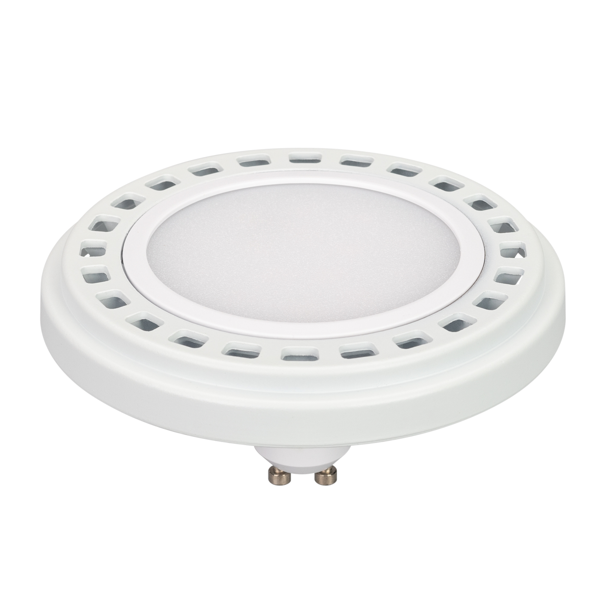 Лампа AR111-UNIT-GU10-15W-DIM Warm3000 (WH, 120 deg, 230V) 026890 - Светодиодная лампа AR111, цоколь GU10, светодиод SMD, цвет БЕЛЫЙ ТЕПЛЫЙ 3000K, угол 120°, мощность 15Вт, напряжение 230V, Индекс цветопередачи CRI>80 Диммер TRIAC  Цвет рамки белый