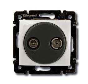 VALENA Розетка телевизионная TV-FM оконечная в рамку 10дБ слоновая кость 695620