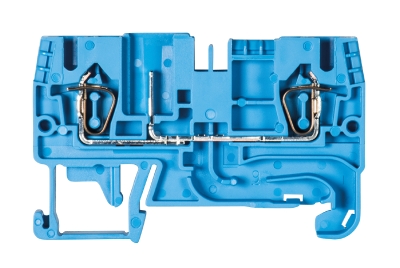 Клемма WKFN 2,5 F/P/F BLAU - Клемма для подключения разъема, тип фиксации провода: пружинный, номинальное сечение: 2,5 мм кв., 32A, 500V, ширина: 5 мм, цвет: синий, тип монтажа: DIN 35