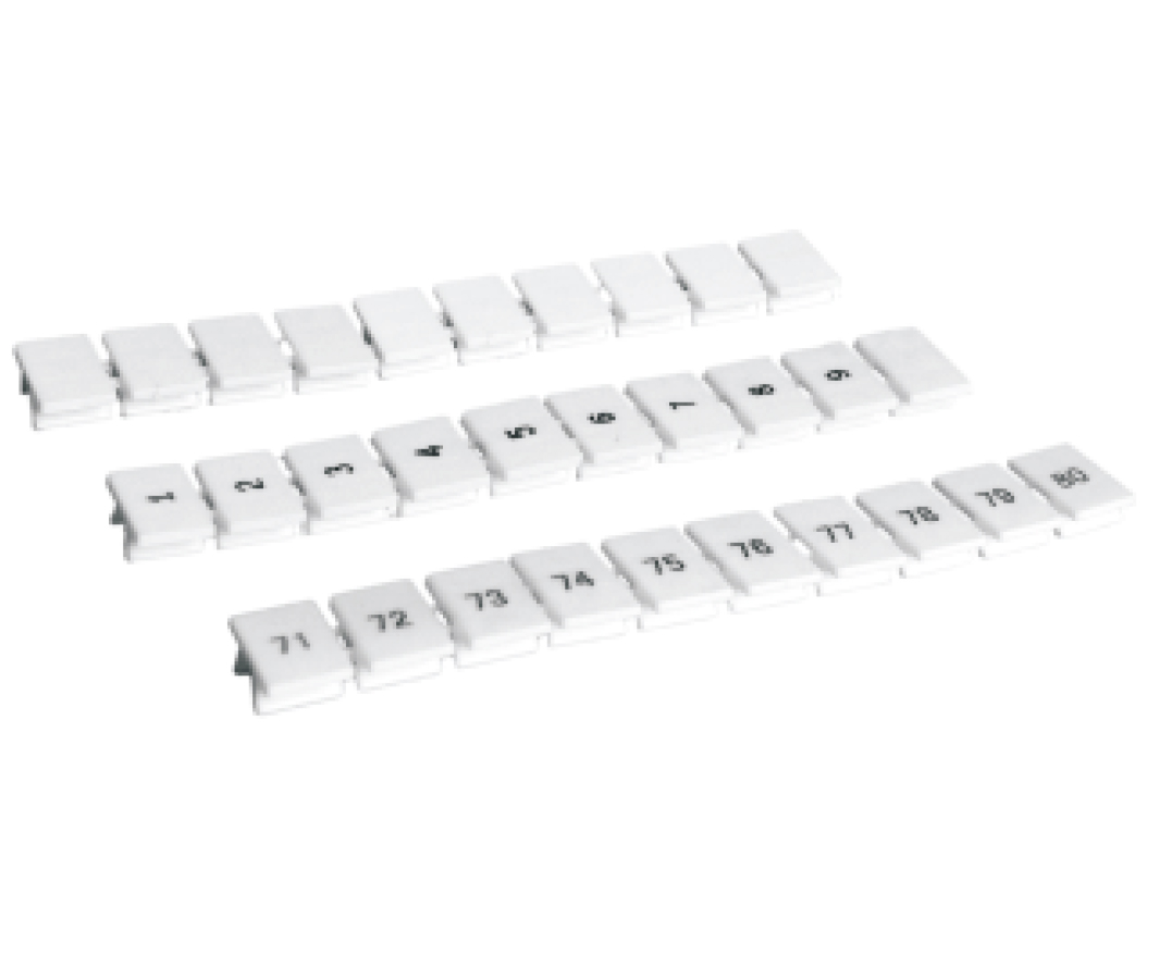 Маркировочные шильдики UZB 6-10 - Маркировочне шильдики (полоска 10 шильдиков), для клемм UJ5-6, чистая, цвет: белый