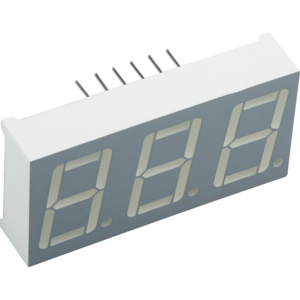 BC56-12GWA - 3-х разрядный индикатор/14,22мм/зеленый/568нм/3-10.5мкд