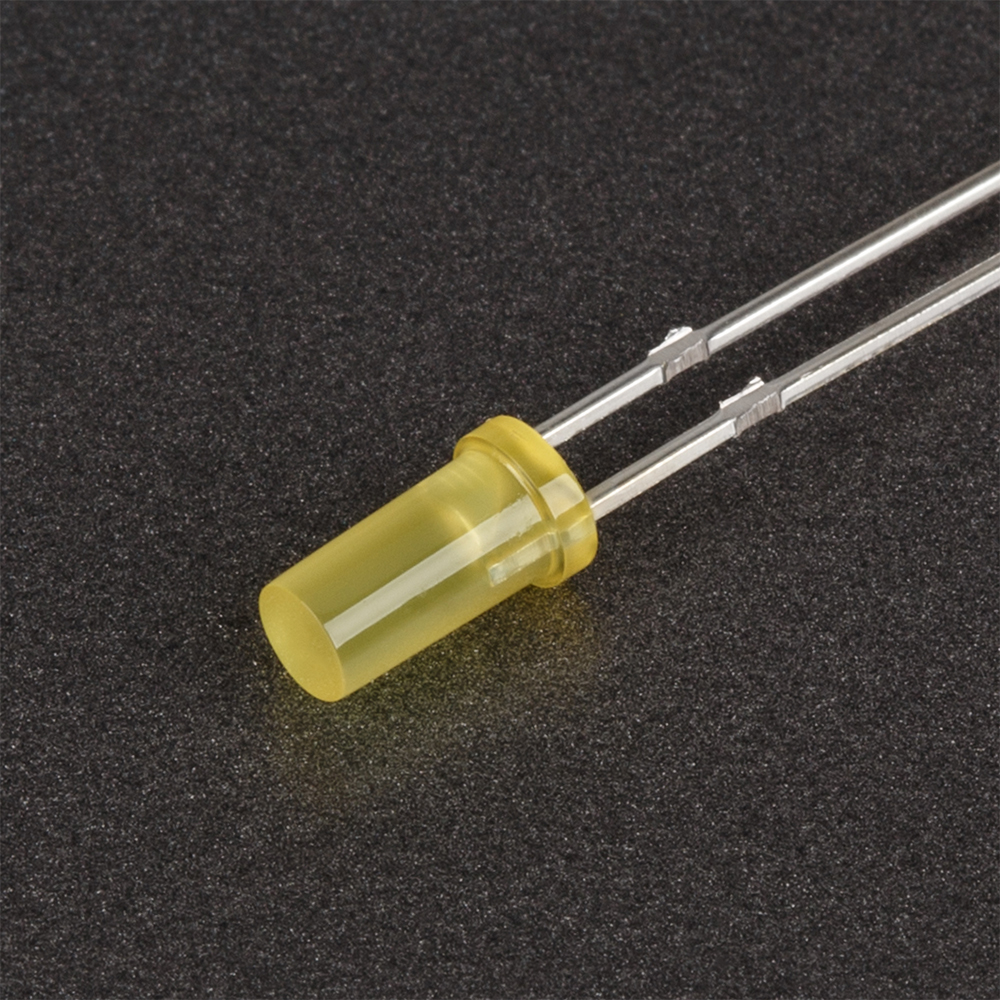 Светодиод ARL-3033UYD-250mcd 005489 - Поставка под заказ от 5000 шт. Выводной цилиндрический светодиод, d=3 мм, диффузная желтая линза. Цвет свечения желтый (590 нм). Угол излучения 100°. Сила света Iv=100-250 мкд при If=20 мА. VF=1.8-2.4 В. Рекомендуемый