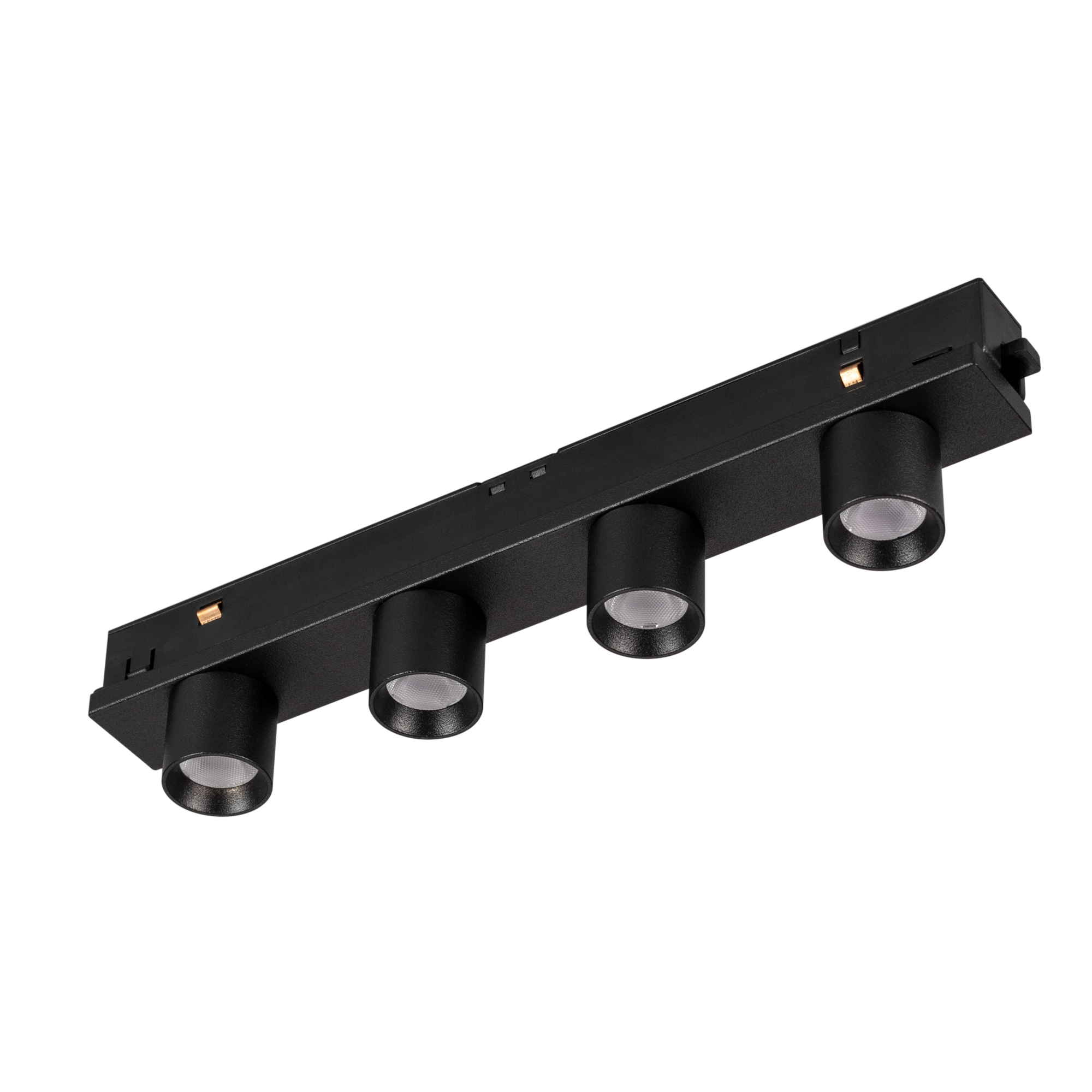 Светильник MAG-ORIENT-KRATER-L195-12W Warm3000 (BK, 25 deg, 48V) 035582 - Светильник для магнитных треков MAG-ORIENT шириной 26 мм. Мощность 12 Вт, св. поток 730 лм, 65 лм/Вт, теплый 3000 K, CRI>90, угол 25°, напряжение питания 48 В. Черный фигурный корпу