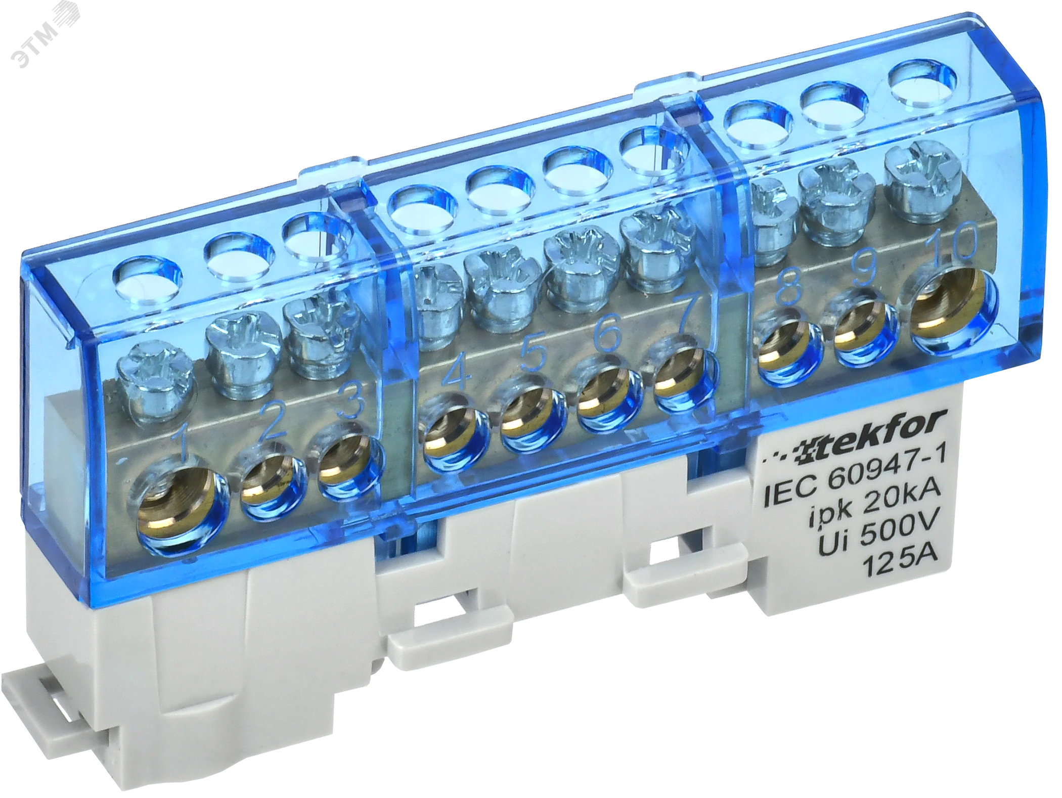 TEKFOR Шина N ноль изолированная на универсальном держателе 8х12-10-С IEK TF-NN20-10-KL-K07