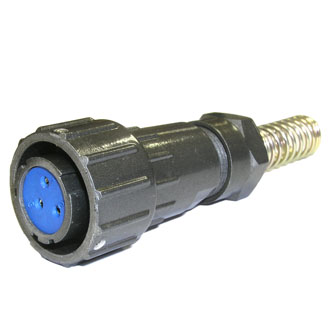 FQ18-3PIN TK-8 - Кабельная розетка, 3 контакта, пружиный хвостовик под кабель 8мм